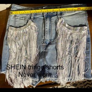 FRINGE JEAN SHORTS!